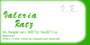 valeria ratz business card